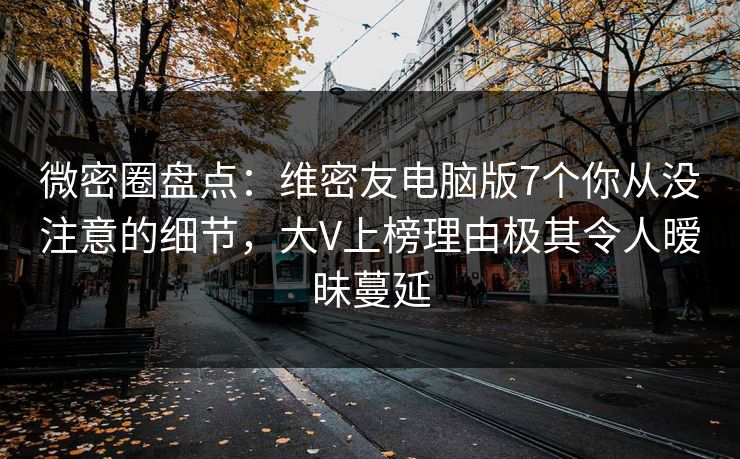微密圈盘点：维密友电脑版7个你从没注意的细节，大V上榜理由极其令人暧昧蔓延